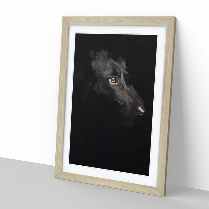 Labrador Retriever in Abstract - Picture Frame Graphic Art Print, Oak, 91cm H x 60cm W x 2cm D