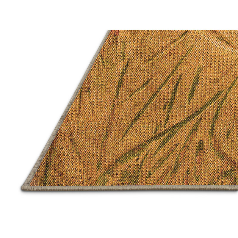 Tapis tissé à la machine en orange, Rectangle 7 pi x 9 pi