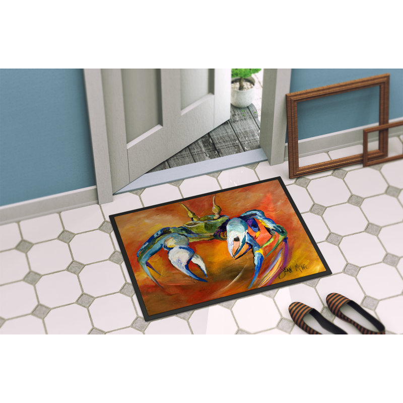 Tapis de porte d’intérieur anti-dérapant crabe, Rectangle 1 pi 6 po x 2 pi 3 po