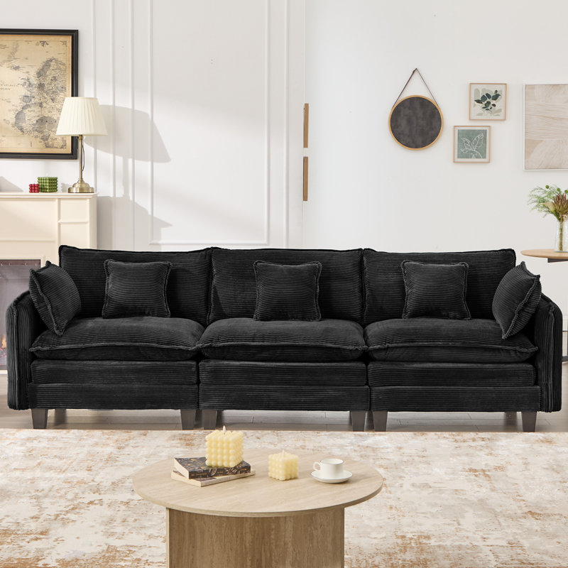Canapé rembourré 116 po, Black