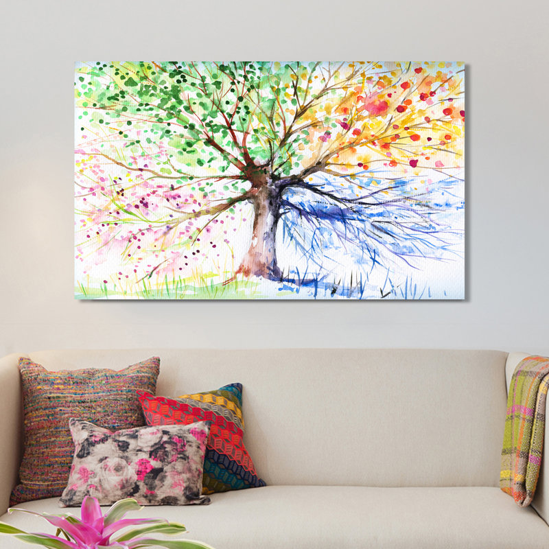 « arc-en-ciel », reproduction d’art sur toile tendue, H 36 po x l 60 po x P 1,5 po