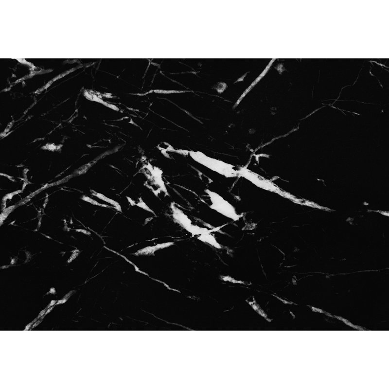 2 tables d'appoint rectangulaires avec stratifié noir et support en métal pour la chambre à coucher, le salon, le côté côté finition marbre, la table de chevet