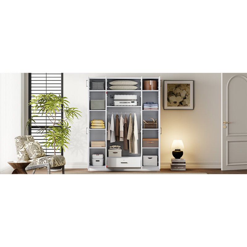 Armoire-penderie à miroir polyvalente pour optimiser l'espace et l'organisation