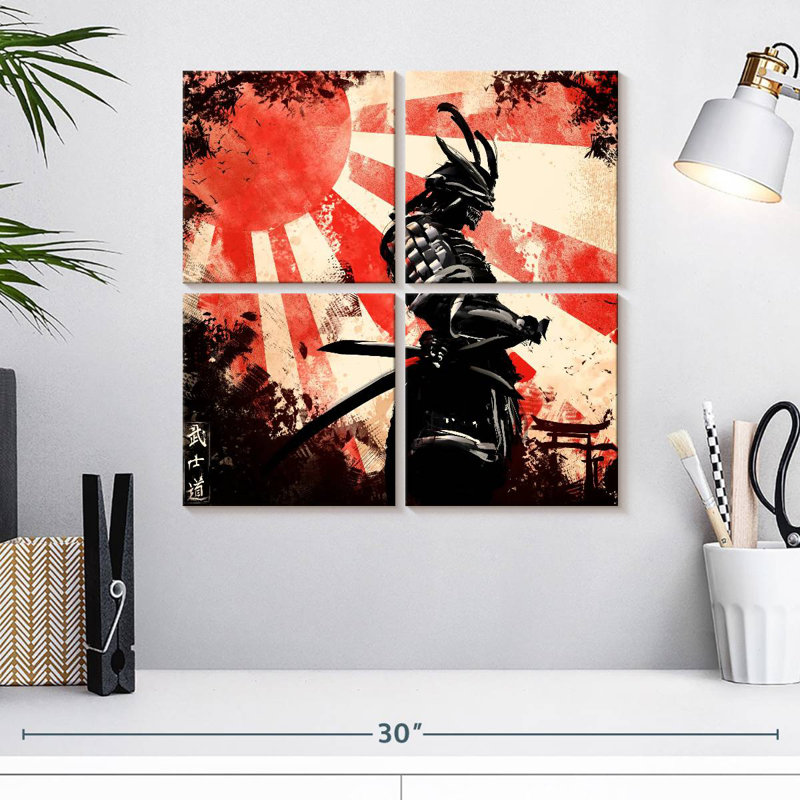 Leisha Samurai Holding Katana, 18'' H x 18'' W