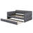 Queen Size Upholstered Platform Bed With USB And Trundle, Modern Wooden Bed Frame With Wood Slats Support-800496399