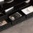 Modern Black Entertainment Center With 6 Drawers, Metal Mesh Doors, And Carbon Steel Frame