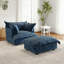 Upholstered Armchair with Footstool-682566105