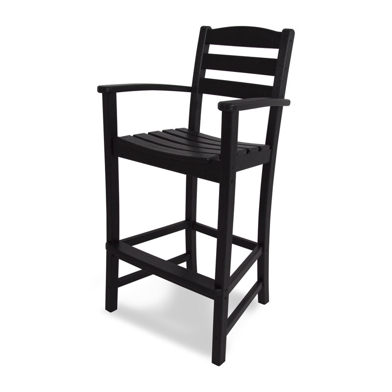 Chaise avec accoudoirs de bar POLYWOOD La Casa, Noir, Tabouret de bar (siège d'une hauteur de 30,13 po)