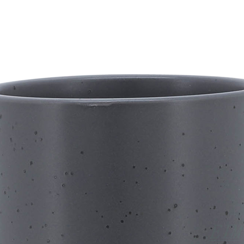 5" Planter W/ Wood Stand, Matte Gray, 7.08" H x 5.08" W x 5" D