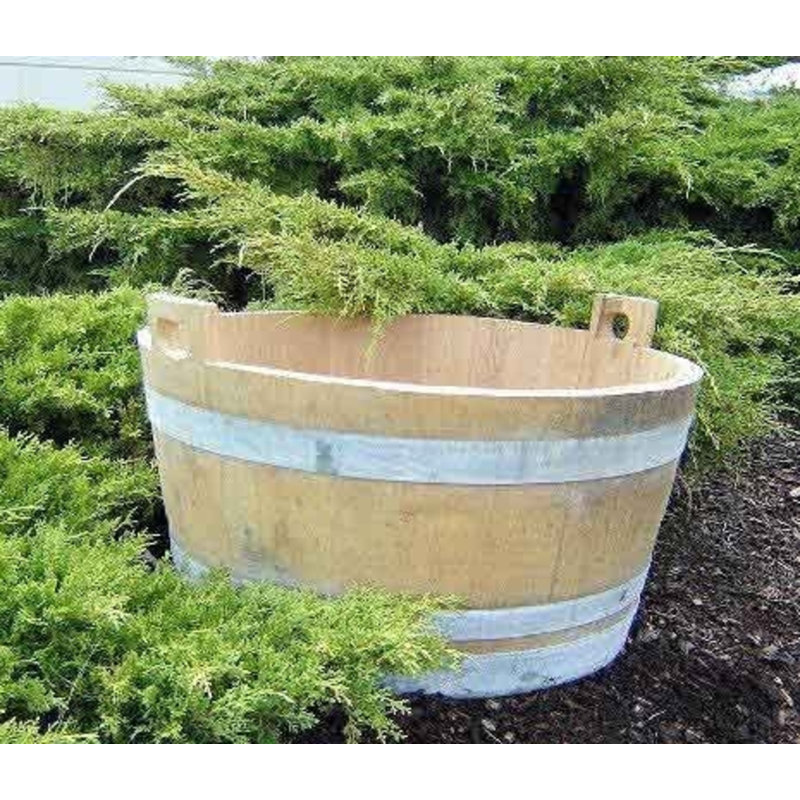 Pot à fleurs en chêne 26 po x H 17 po, Laque chêne