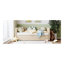Lit de jour simple tapissier avec couchette escamotable, beige-618347967