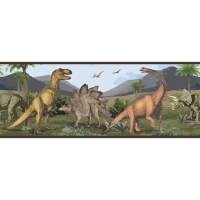 Papier peint à bordure dinosaure 15 pi x 8,5 po Portfolio II