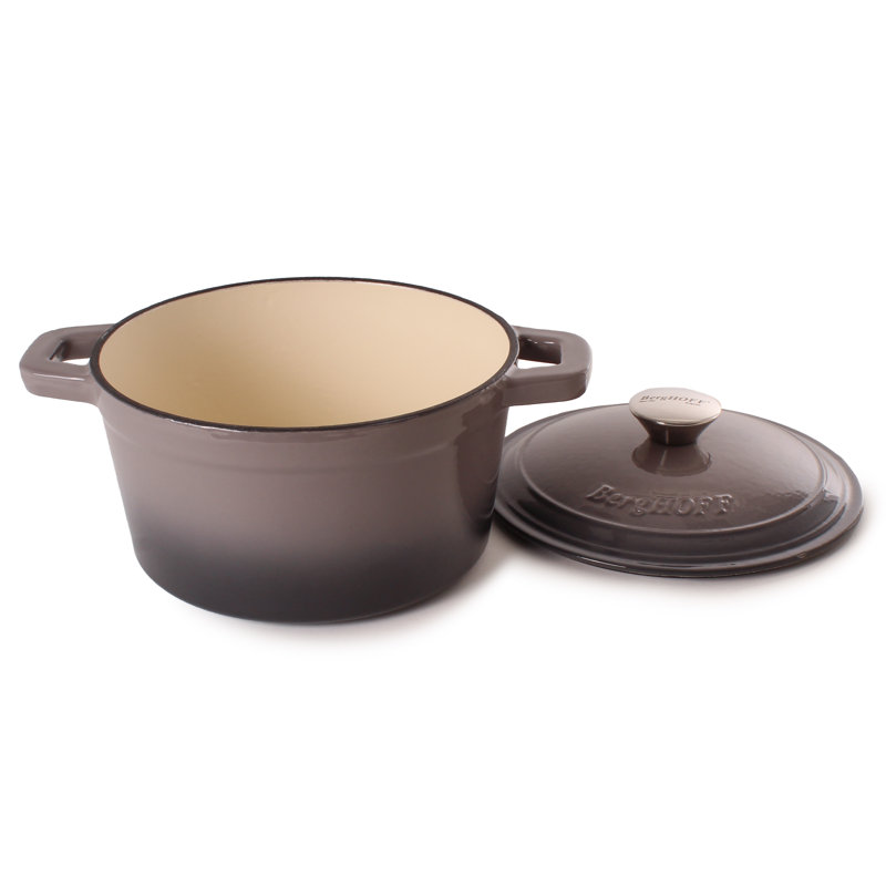 Cocotte ronde émaillée BergHOFF, Gris / huître, 7 pte