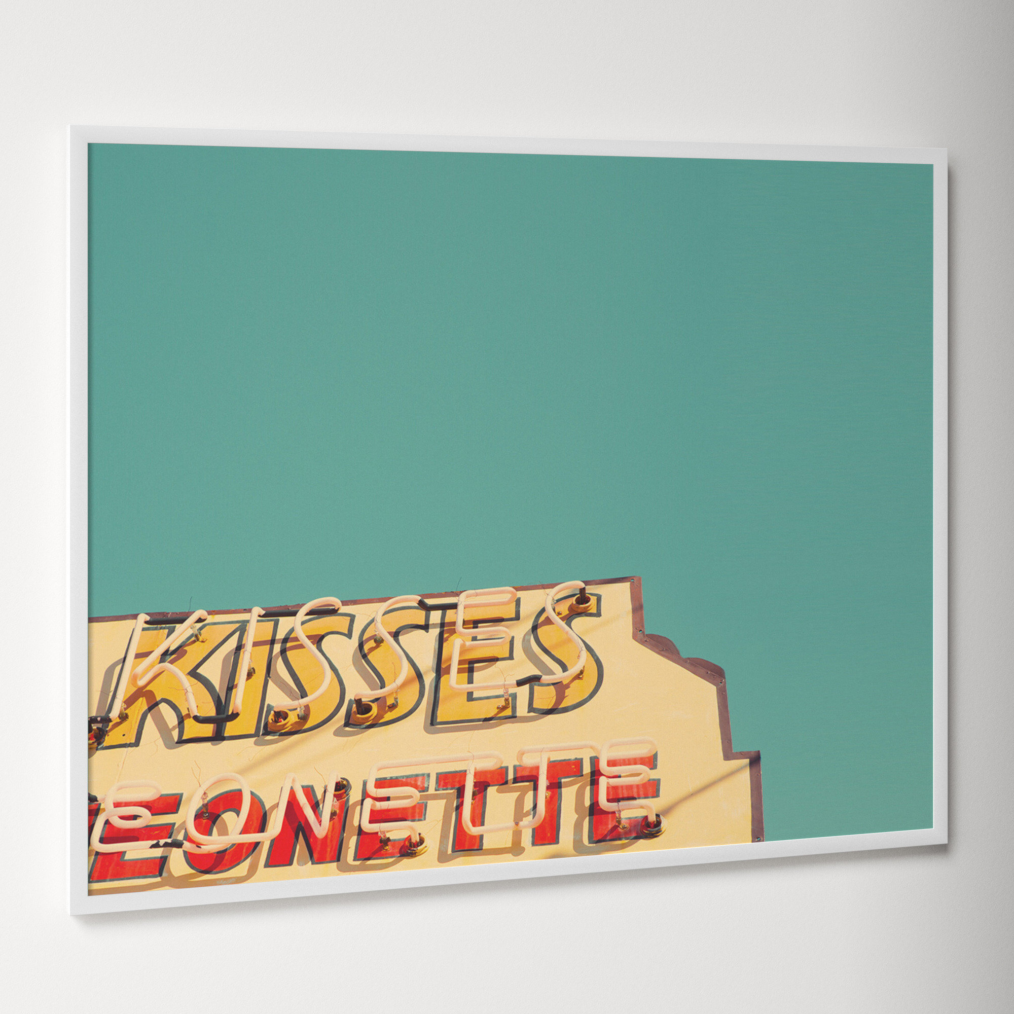Kisses by Robert Cadloff, White, 34.25" H x 43.25" W x 0.88" D