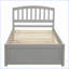 Structure de lit simple en bois de pin avec lit gigogne, gris - aucun sommier nécessaire