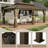 Hardtop Aluminum Patio Gazebo with Double-Vented Galvanized Steel Roof, Mosquito Netting & Privacy Curtains for Backyard, Garden, Deck & Poolside-119157725