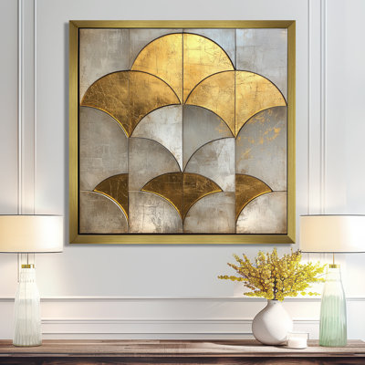 Golden Beige mosaïque Art déco - Art mural abstrait Art déco
