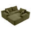 Canapé modulaire 105 po, canapé modulaire Cloud avec assise profonde, canapé modulaire moderne en L avec méridienne, fauteuils rembourrés pour salon, sans assemblage, (VERT)