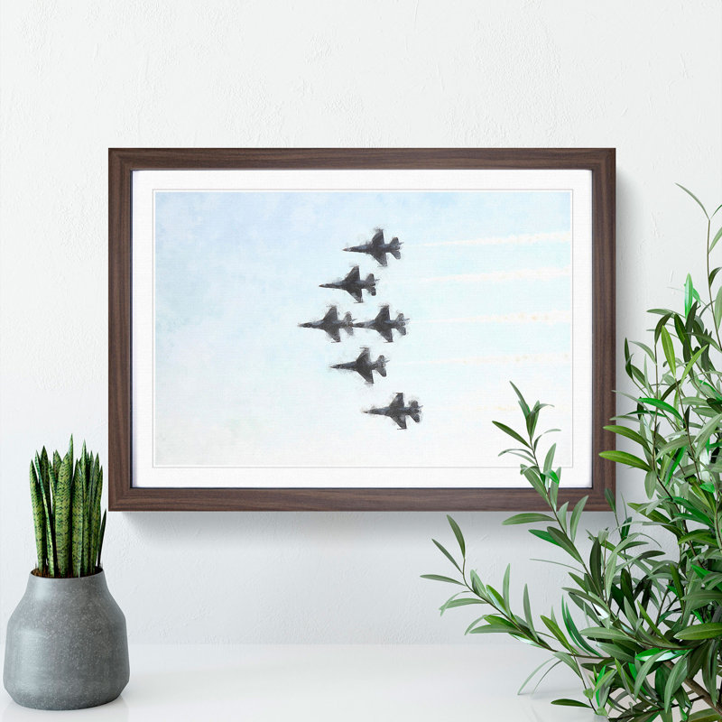 U.S. Air Force Thunderbird Jets - Picture Frame Painting Print, Walnut Framed, 62cm H x 87cm W x 2cm D