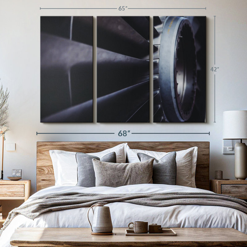 "Moteur d'avion" sur toile, H 42 po x l 65 po x P 1,25 po