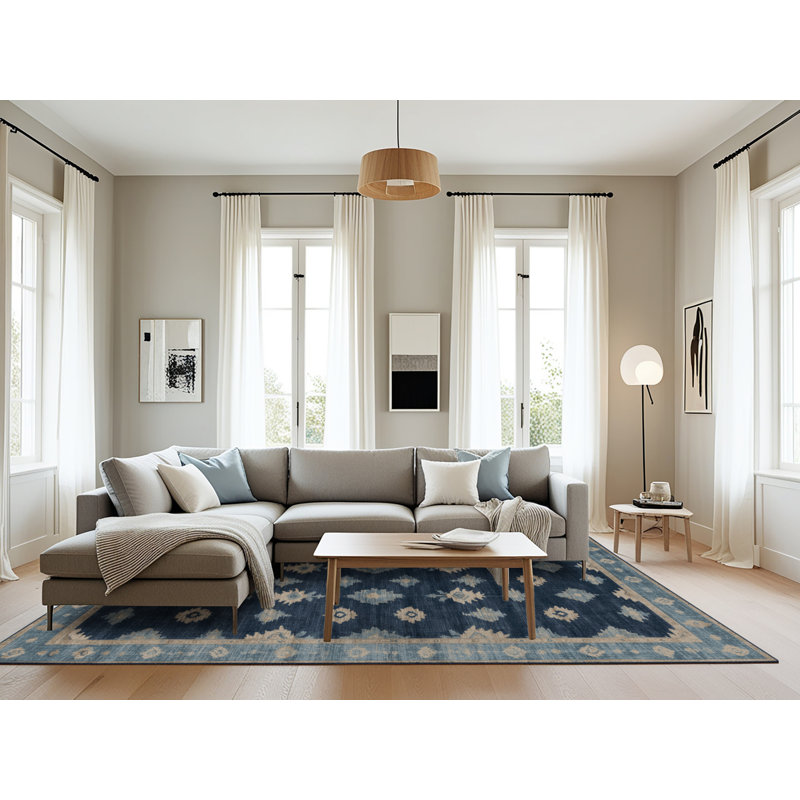 Tapis gris lavable à la machine, Rectangle 8 pi x 12 pi