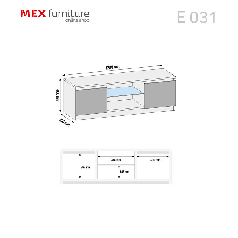 Brost Unfinished TV Stand for TVs up to 48", White Grey