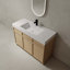 Meuble-lavabo autoportant avec lavabo en résine blanche