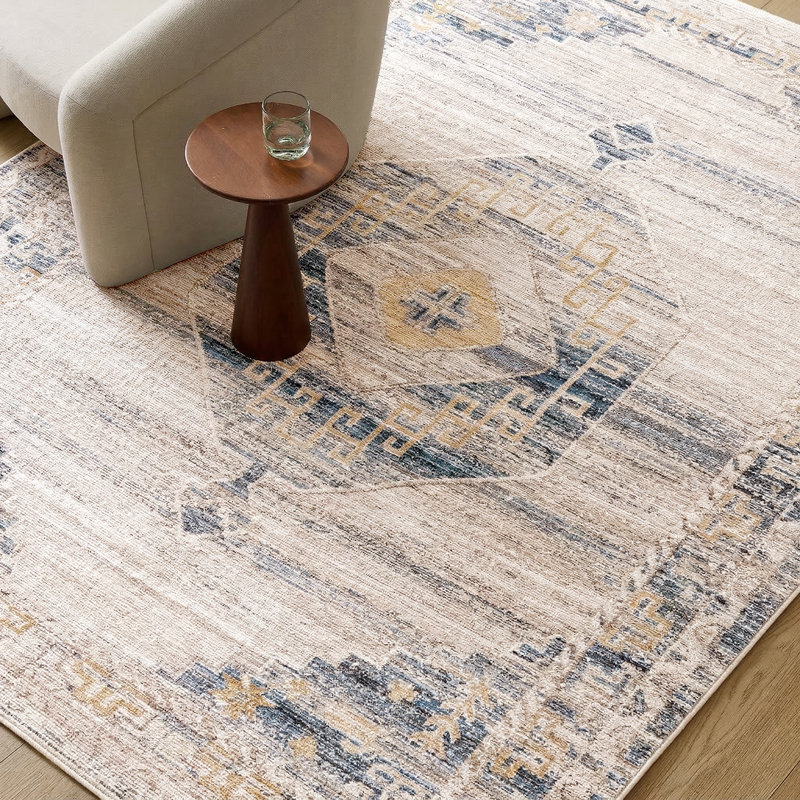 Moroccan Area Rug, Light Grey/Off-White/Dusty Sage/Tan/Taupe, Rectangle 152 x 225 cm