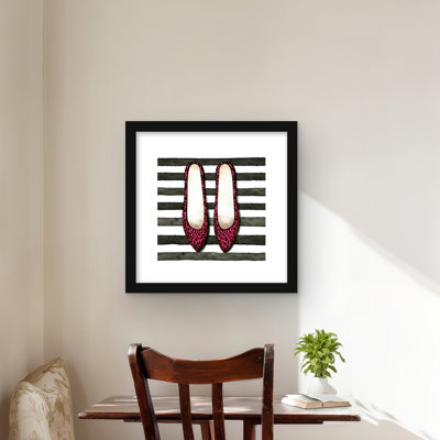 Leopard Pink Shoes - Framed Matted Print for Home Decor