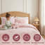 Ensemble d'édredon en chenille touffeté à motif floral rose, ensemble de literie pour lit double / grand réversible 4 pièces avec coussin décoratif floral, antimicrobien