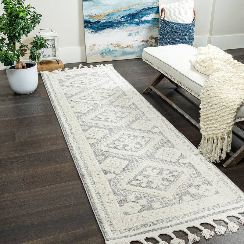 Tapis à poil long Dili Westerner, Tapis de couloir 2 pi 7 po x 8 pi
