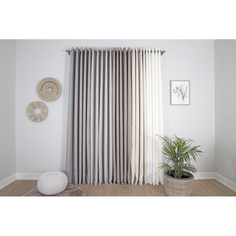 Paire semi-transparente Gaia, L 60 po x L 96 po, Gris clair