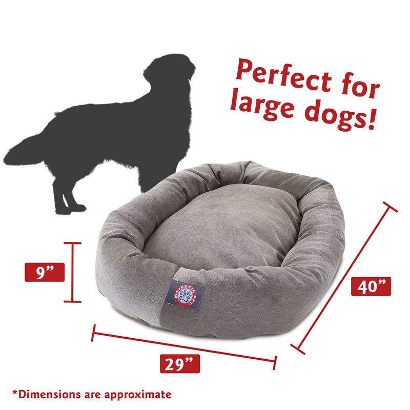 Lit ovale pour animal de compagnie, Grand ( l 29 po x P 40 po x H 9 po), Gris perlé
