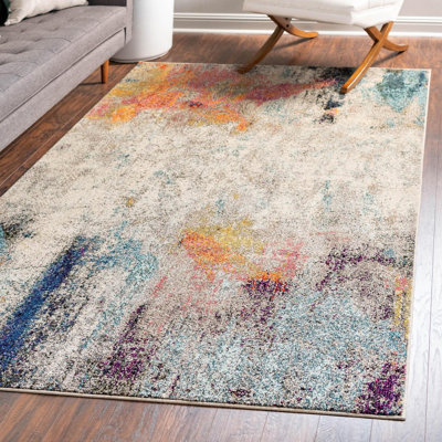 Tapis beige à motif abstrait Keimar