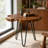 Handcrafted Solid Wood Round Top Hairpin Leg Modern End Table