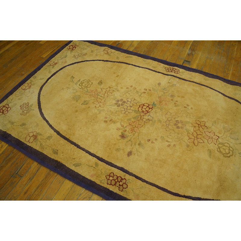 Tapis crocheté art populaire antique ivoire début du début du 20e siècle