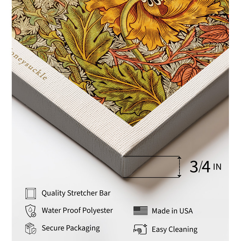 William Morris - Honeysuckle No4, Unframed, Canvas, 16"H x 20"W