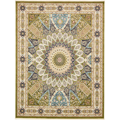 Tapis vert oriental Jackson