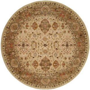 Tapis oriental beige / brun en laine touffeté à la main