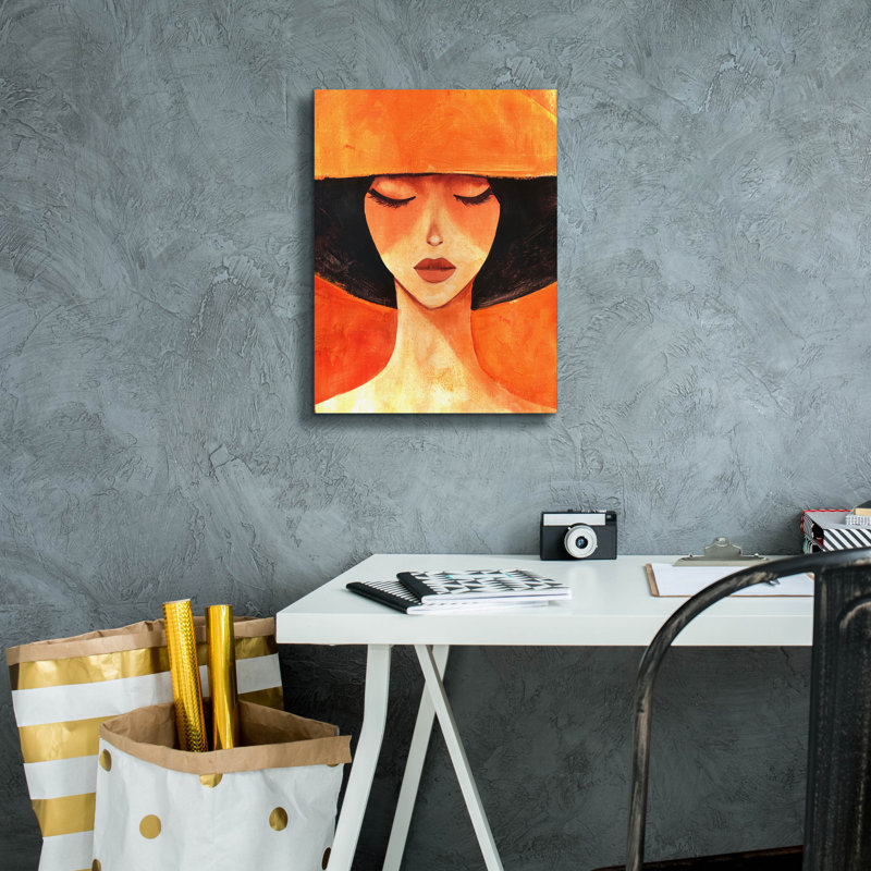 «Lady In Orange» par Svetlana Aleynikova, art mural sur toile, H 16 po x l 12 po