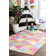 Tapis rose et jaune en laine crocheté à la main Doughton