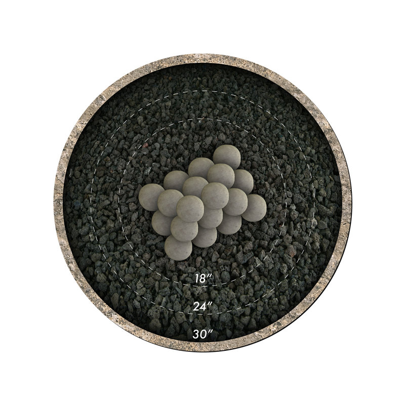 3'' x 3'' Ceramic Fire Pit Accessory, Charcoal Gray
