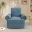 Fauteuil inclinable manuel à bascule pivotant avec dossier réglable, fauteuil rembourré pour le salon, la chambre à coucher et la chambre de bébé-1608916065