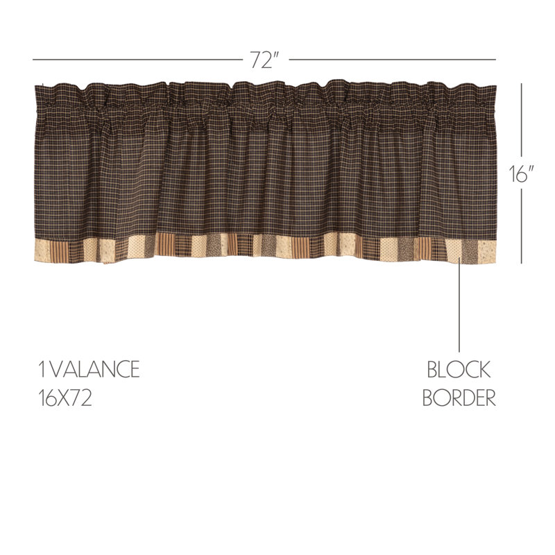 Kettle Grove Cotton Tailored Window Valance, 72" W x 16" L