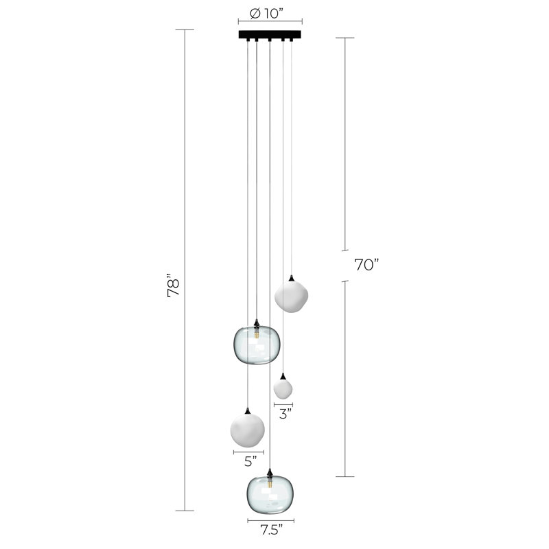 Allure 5 - Light Pendant, Black