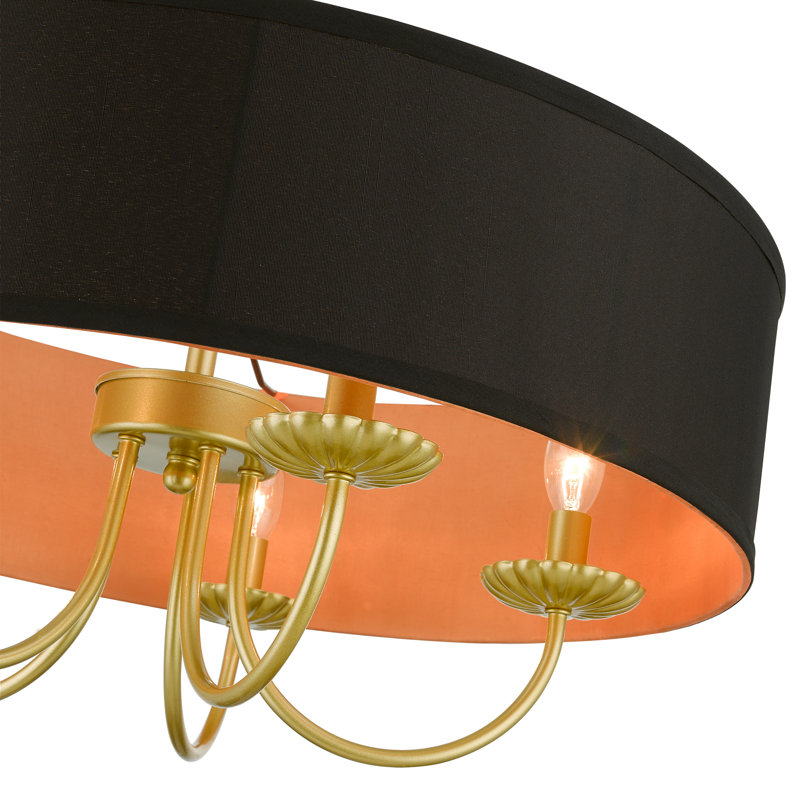 Lustre suspendu 5 lumières or doux, Or doux