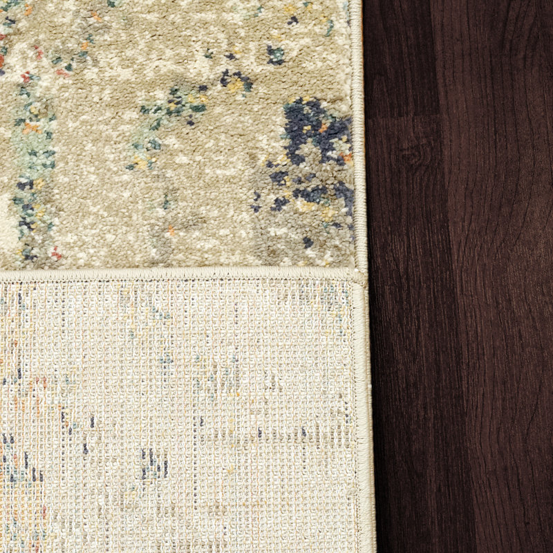 Tapis beige Ikat, Rectangle 7 pi 10 po x 10 pi 10 po