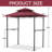 8 X 5Ft 2-Tier Waterproof  Outdoor Grill Gazebo With Vented Top-109918562