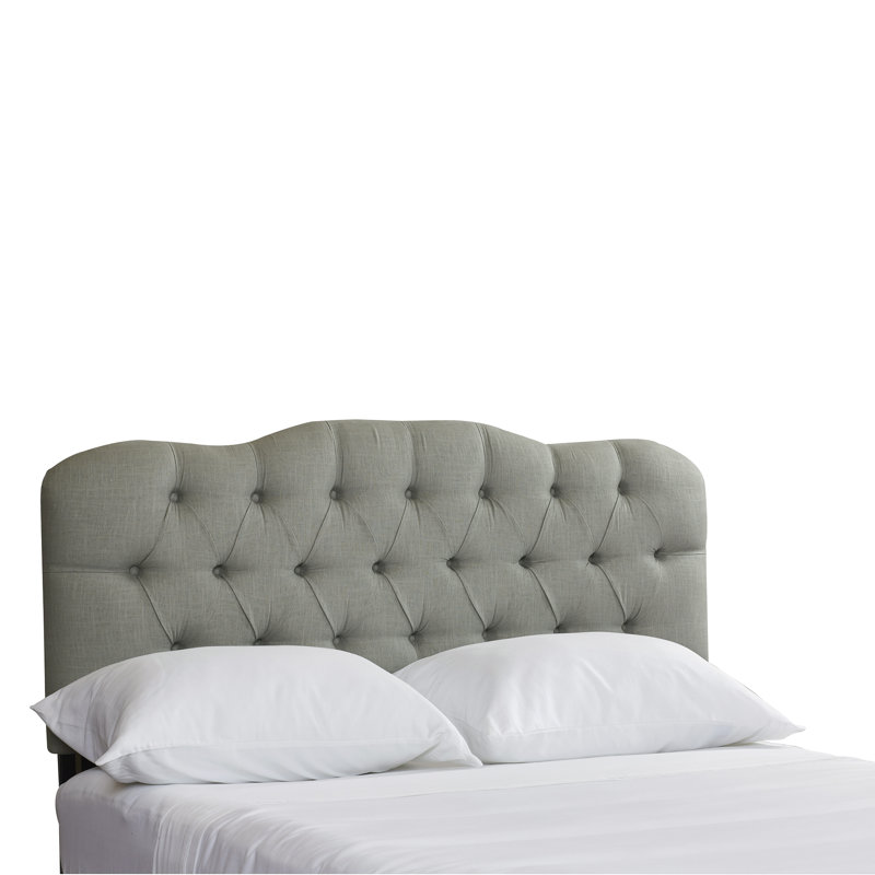 Tête de lit tapissier Danicia, Lin classique gris, Grand