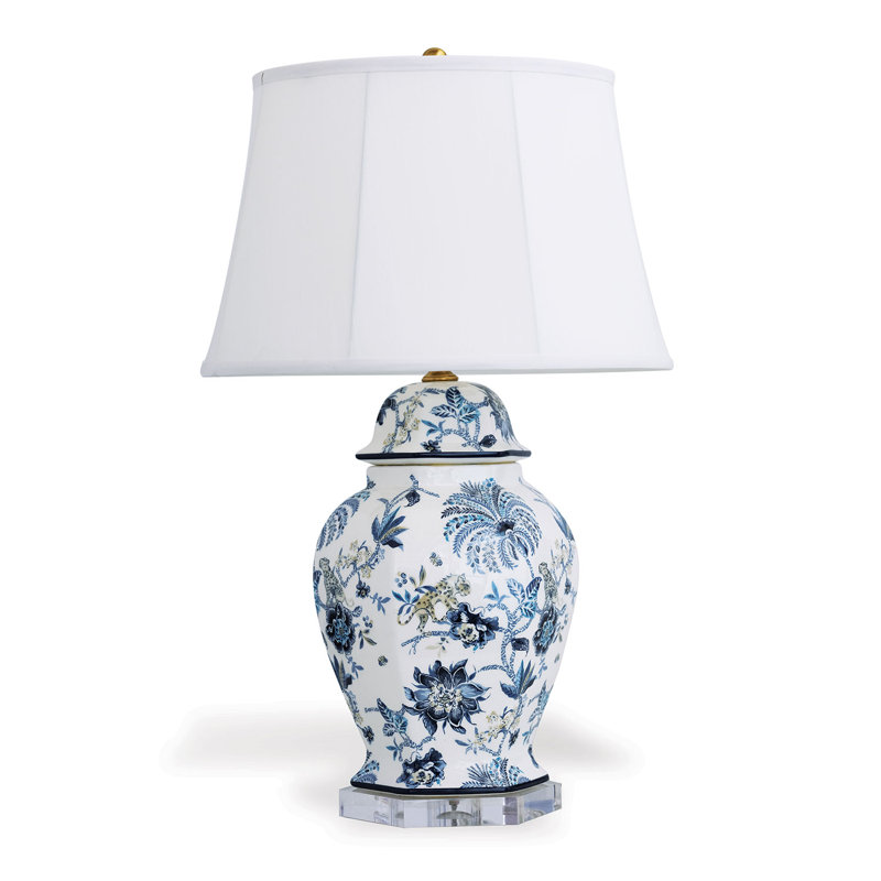 Williamsburg 28" Porcelain Table Lamp, White/Blue